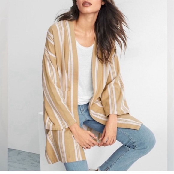 Eileen Fisher Jackets & Blazers - Eileen Fisher Striped Cotton Kimono size XXS
